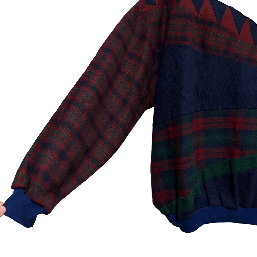 Vintage Plaid Patchwork Pullover - image 3